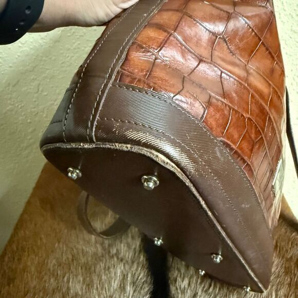 Dooney & Bourke Nile Croc Embossed Medium Shopper Made In USA J909 S3 READ - Picture 5 of 16
